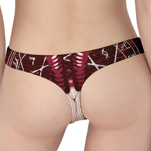 Goat Skull Pentagram Print Women's Thong