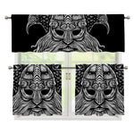 God Odin With Huginn And Muninn Print 3 Piece Kitchen Curtains