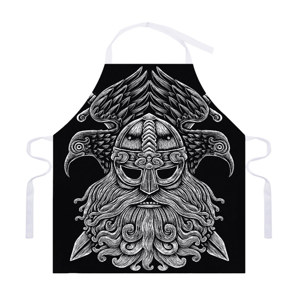 God Odin With Huginn And Muninn Print Adjustable Apron