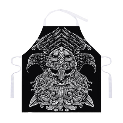 God Odin With Huginn And Muninn Print Adjustable Apron