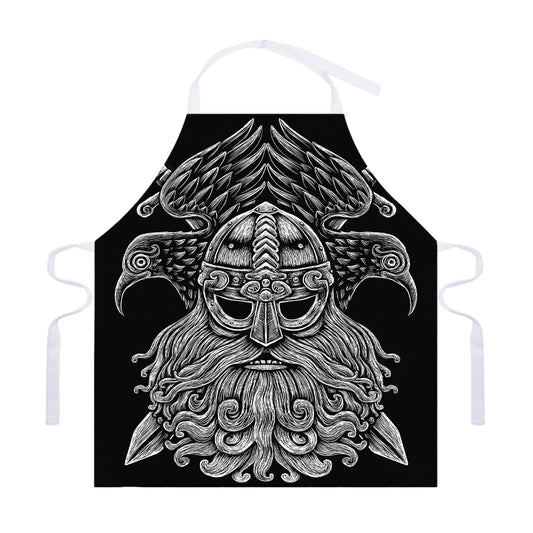 God Odin With Huginn And Muninn Print Adjustable Apron