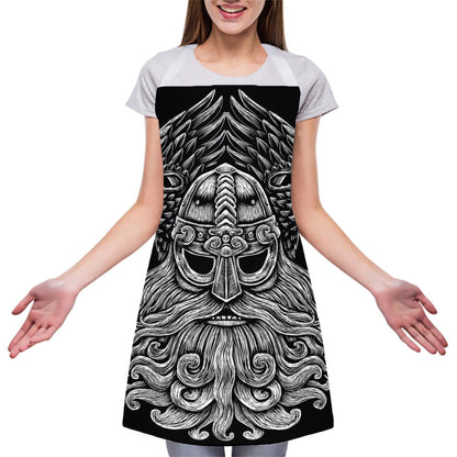 God Odin With Huginn And Muninn Print Adjustable Apron