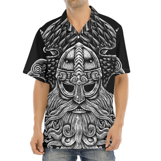 God Odin With Huginn And Muninn Print Aloha Shirt