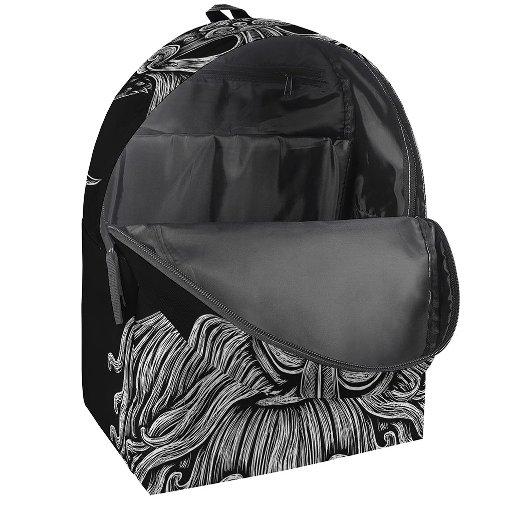 God Odin With Huginn And Muninn Print Backpack