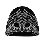 God Odin With Huginn And Muninn Print Beanie