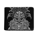 God Odin With Huginn And Muninn Print Bifold Wallet