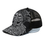 God Odin With Huginn And Muninn Print Black Mesh Trucker Cap