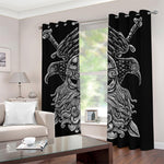 God Odin With Huginn And Muninn Print Blackout Grommet Curtains