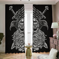 God Odin With Huginn And Muninn Print Dimout Pencil Pleat Curtains