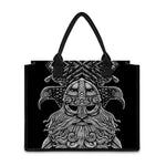 God Odin With Huginn And Muninn Print Canvas Tote Bag