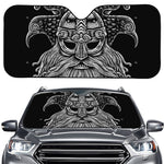 God Odin With Huginn And Muninn Print Car Windshield Sun Shade