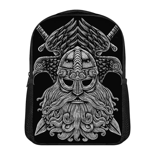 God Odin With Huginn And Muninn Print Casual Backpack