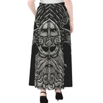 God Odin With Huginn And Muninn Print Chiffon Maxi Skirt