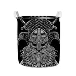 God Odin With Huginn And Muninn Print Collapsible Laundry Basket
