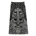 God Odin With Huginn And Muninn Print Cotton Front Slit Maxi Skirt