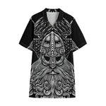 God Odin With Huginn And Muninn Print Cotton Hawaiian Shirt