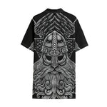 God Odin With Huginn And Muninn Print Cotton Hawaiian Shirt