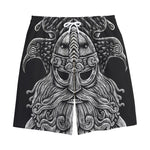 God Odin With Huginn And Muninn Print Cotton Shorts