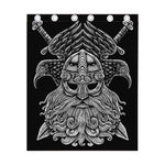 God Odin With Huginn And Muninn Print Curtain
