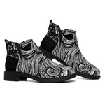 God Odin With Huginn And Muninn Print Flat Ankle Boots
