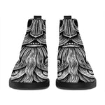 God Odin With Huginn And Muninn Print Flat Ankle Boots