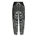 God Odin With Huginn And Muninn Print Fleece Lined Knit Pants