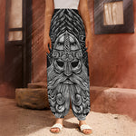 God Odin With Huginn And Muninn Print Harem Pants