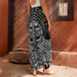 God Odin With Huginn And Muninn Print Harem Pants
