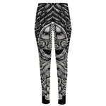 God Odin With Huginn And Muninn Print High-Waisted Pocket Leggings