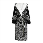God Odin With Huginn And Muninn Print Hooded Bathrobe