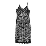 God Odin With Huginn And Muninn Print Jersey Midi Cami Dress