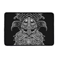 God Odin With Huginn And Muninn Print Kitchen Mat