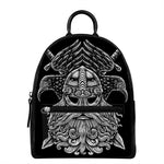 God Odin With Huginn And Muninn Print Leather Backpack