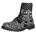 God Odin With Huginn And Muninn Print Lace-Up Boots