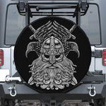 God Odin With Huginn And Muninn Print Leather Spare Tire Cover