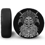 God Odin With Huginn And Muninn Print Leather Spare Tire Cover