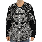 God Odin With Huginn And Muninn Print Long Sleeve Baseball Jersey