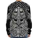 God Odin With Huginn And Muninn Print Long Sleeve Baseball Jersey
