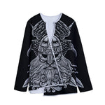 God Odin With Huginn And Muninn Print Long Sleeve Short Coat