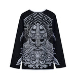 God Odin With Huginn And Muninn Print Long Sleeve Short Coat