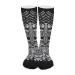 God Odin With Huginn And Muninn Print Long Socks