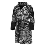 God Odin With Huginn And Muninn Print Men's Bathrobe