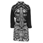 God Odin With Huginn And Muninn Print Men's Bathrobe