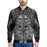 God Odin With Huginn And Muninn Print Men's Bomber Jacket