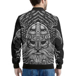 God Odin With Huginn And Muninn Print Men's Bomber Jacket