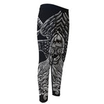 God Odin With Huginn And Muninn Print Men's Compression Pants