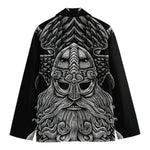 God Odin With Huginn And Muninn Print Men's Cotton Blazer