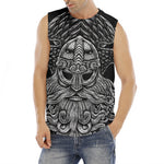 God Odin With Huginn And Muninn Print Men's Fitness Tank Top