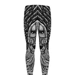 God Odin With Huginn And Muninn Print Men's leggings