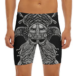 God Odin With Huginn And Muninn Print Men's Long Boxer Briefs